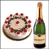 Champagne bottle + Sugar free cake - 1kg - Click here to View more details about this Product